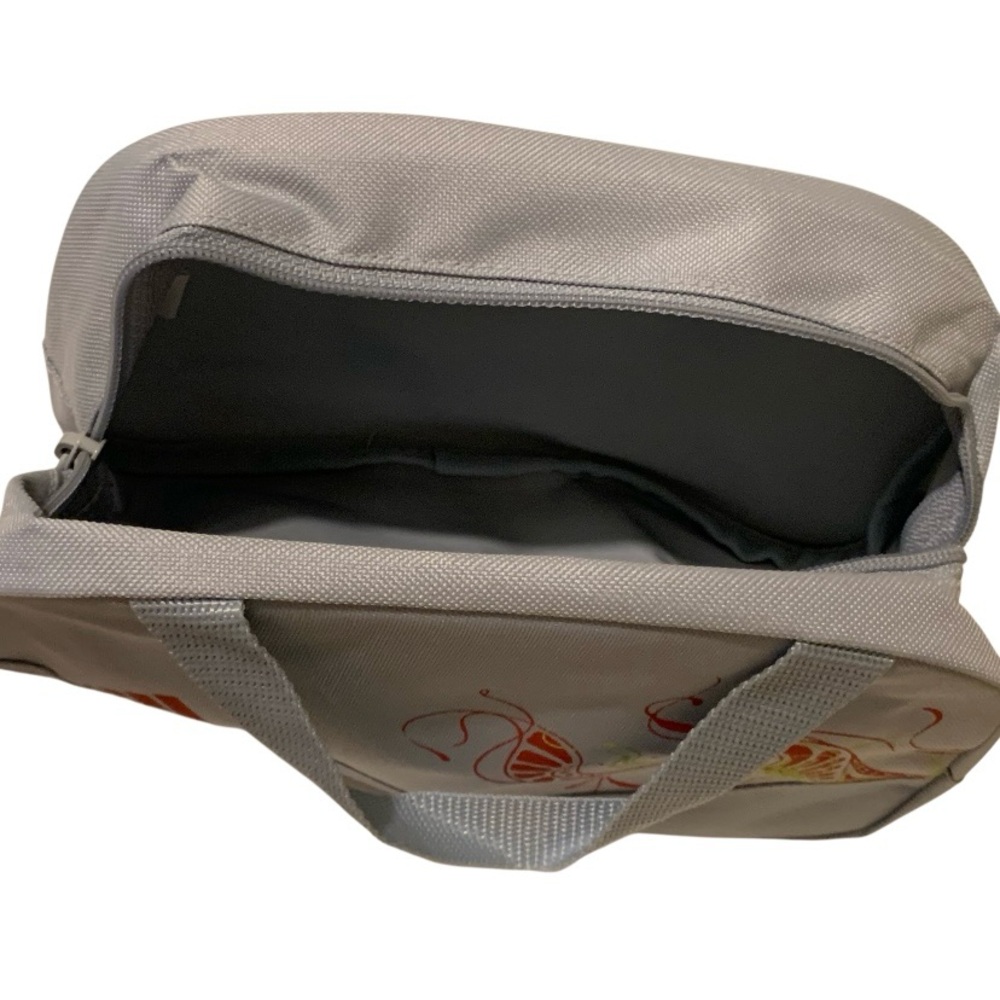 Adidas Toiletry Cosmetics Zipper Bag Light Gray Red and Yellow Design NWOT - Picture 4 of 5